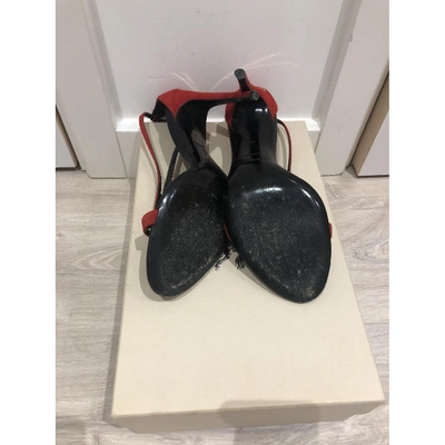 Pre-owned Burberry Red Suede Sandals
