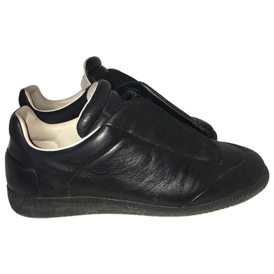 Pre-owned Maison Margiela Leather Trainers In Black