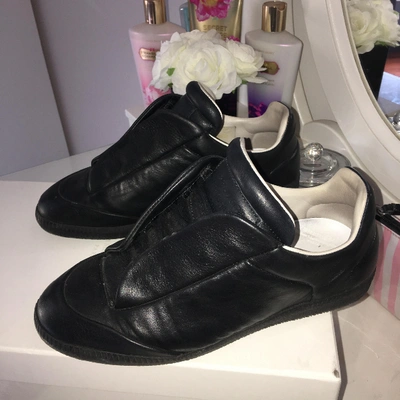 Pre-owned Maison Margiela Leather Trainers In Black