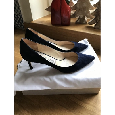 Pre-owned Jimmy Choo Romy Heels In Navy