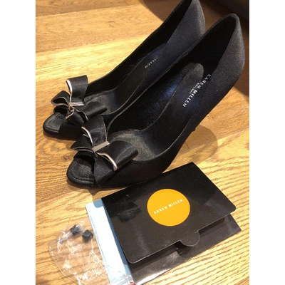Pre-owned Karen Millen Cloth Heels In Black