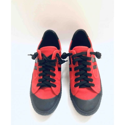 Pre-owned Celine Cloth Trainers In Red