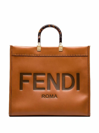 Shop Fendi Women's Brown Leather Tote