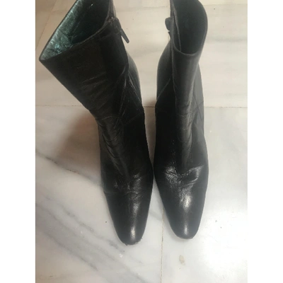 Pre-owned Fendi Black Patent Leather Ankle Boots