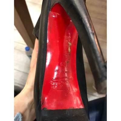 Pre-owned Christian Louboutin Black Leather Boots