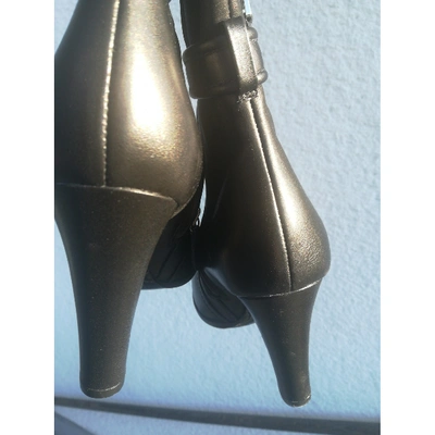 Pre-owned Moschino Black Leather Boots