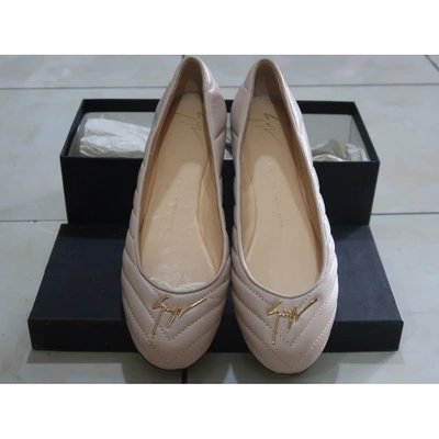 Pre-owned Giuseppe Zanotti Leather Ballet Flats In Pink