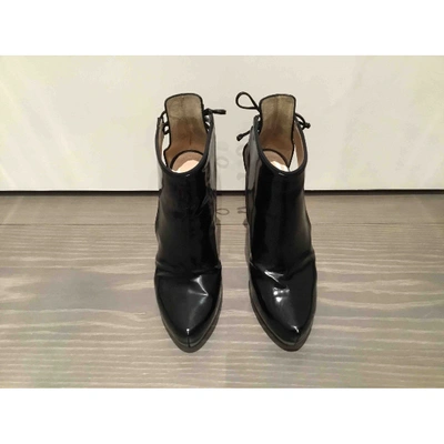 Pre-owned Aperlai Black Leather Ankle Boots