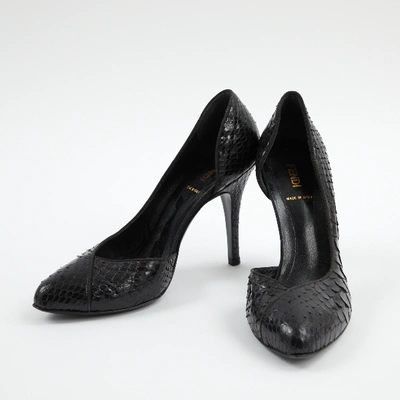 Pre-owned Fendi Black Python Heels