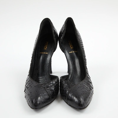 Pre-owned Fendi Black Python Heels