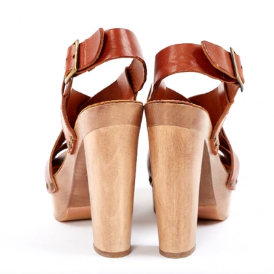 Pre-owned Dolce & Gabbana Leather Sandal In Camel
