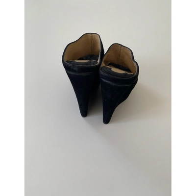 Pre-owned Christian Louboutin Black Suede Mules & Clogs