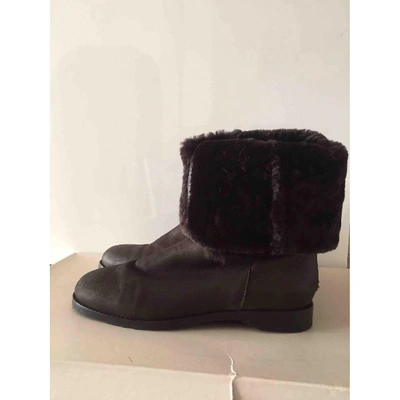 Pre-owned Jimmy Choo Brown Shearling Boots