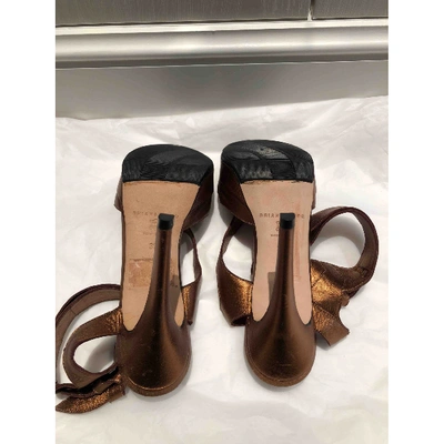 Pre-owned Brian Atwood Leather Sandals In Metallic