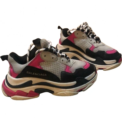 Pre-owned Balenciaga Triple S Cloth Trainers In Pink