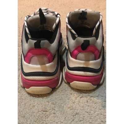 Pre-owned Balenciaga Triple S Cloth Trainers In Pink