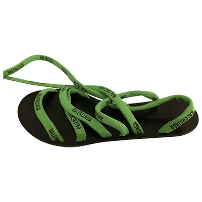 Pre-owned Balenciaga Lace Sandal In Green