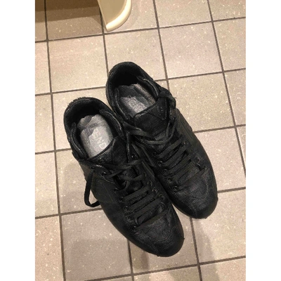 Pre-owned Fendi Leather Trainers In Black