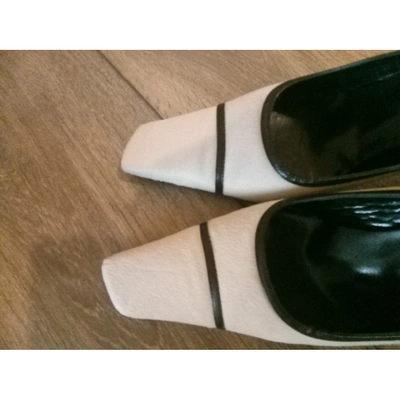 Pre-owned Diego Dolcini Leather Heels In White