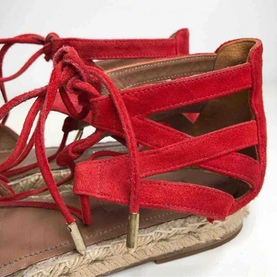 Pre-owned Aquazzura Red Suede Espadrilles