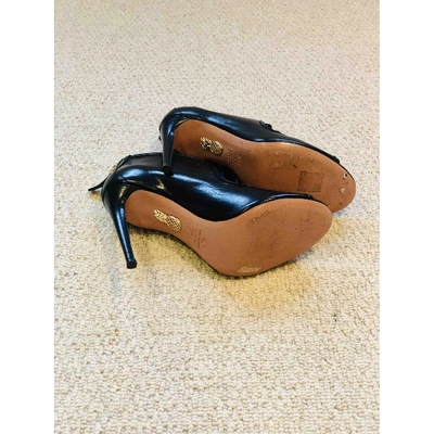 Pre-owned Aquazzura Leather Heels In Black