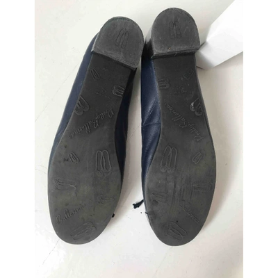 Pre-owned Pretty Ballerinas Navy Leather Ballet Flats