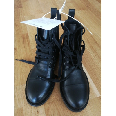 Pre-owned Ann Demeulemeester Leather Lace Up Boots In Black