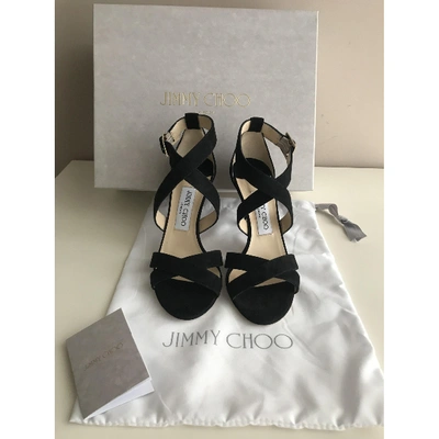 Pre-owned Jimmy Choo Lance Black Leather Sandals