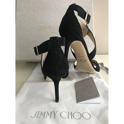 Pre-owned Jimmy Choo Lance Black Leather Sandals