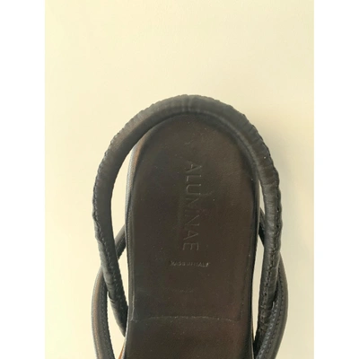 Pre-owned Alumnae Black Leather Sandals