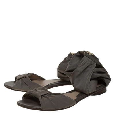 Pre-owned Fendi Grey Cloth Sandals