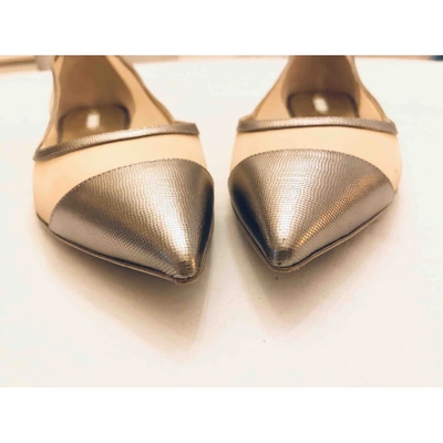 Pre-owned Giorgio Armani Leather Ballet Flats In Gold