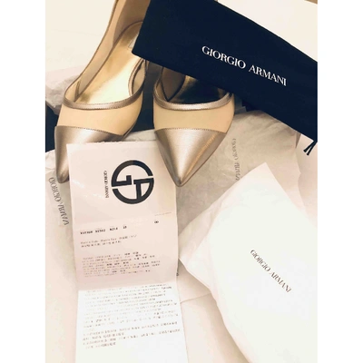 Pre-owned Giorgio Armani Leather Ballet Flats In Gold