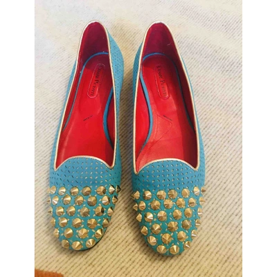 Pre-owned Cesare Paciotti Flats In Turquoise
