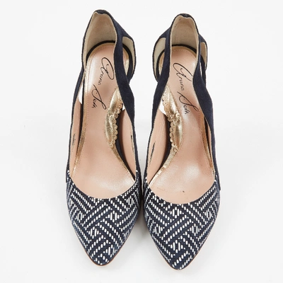 Pre-owned Aruna Seth Heels In Navy