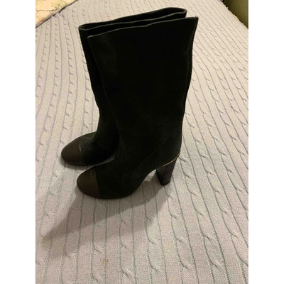 Pre-owned Chloé Lexie Green Suede Ankle Boots