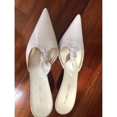 Pre-owned Helmut Lang Leather Mules In White