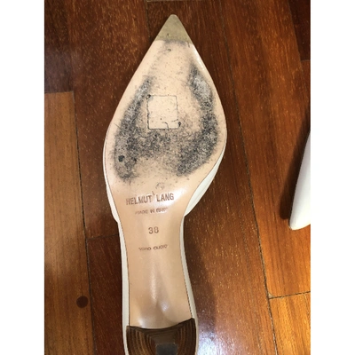 Pre-owned Helmut Lang Leather Mules In White