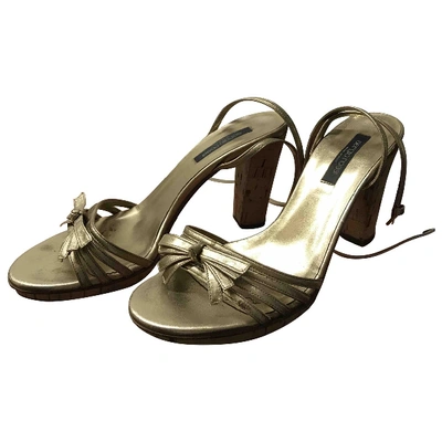 Pre-owned Sergio Rossi Gold Leather Sandals