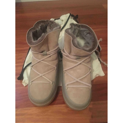 Pre-owned Ikkii Beige Leather Ankle Boots