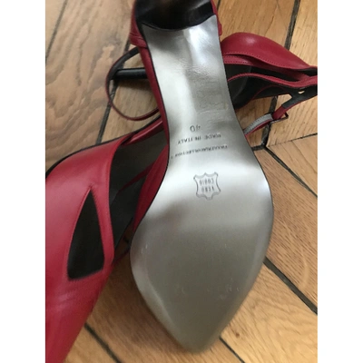 Pre-owned Bcbg Max Azria Leather Heels In Red