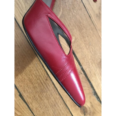 Pre-owned Bcbg Max Azria Leather Heels In Red
