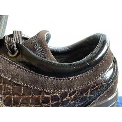 Pre-owned Dolce & Gabbana Brown Crocodile Trainers