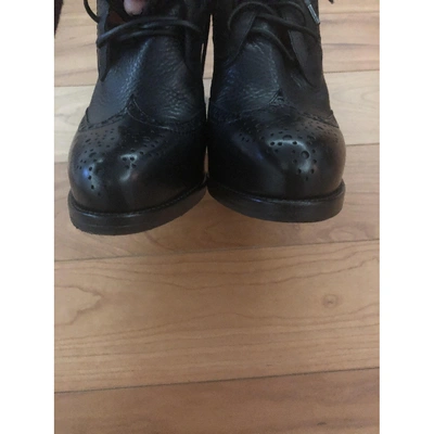 Pre-owned Santoni Leather Heels In Black