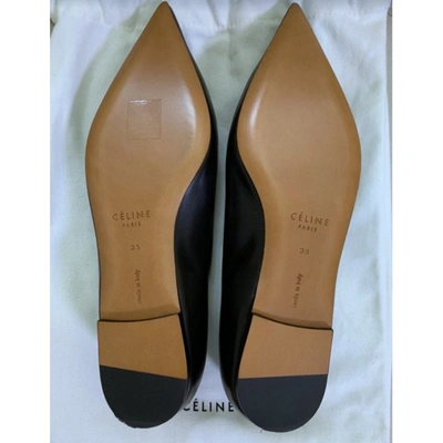 Pre-owned Celine Leather Ballet Flats In Black