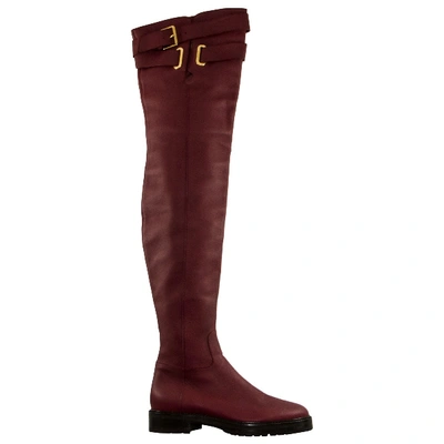 Pre-owned Valentino Garavani Leather Boots In Red