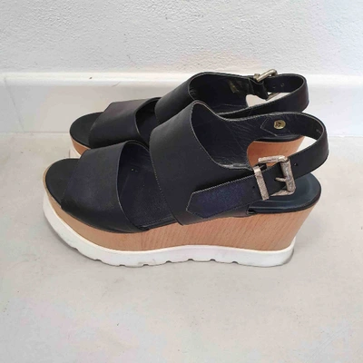Pre-owned Bruno Bordese Leather Sandals In Black