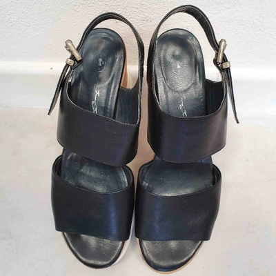 Pre-owned Bruno Bordese Leather Sandals In Black