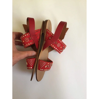 Pre-owned Valentino Garavani Red Suede Sandals