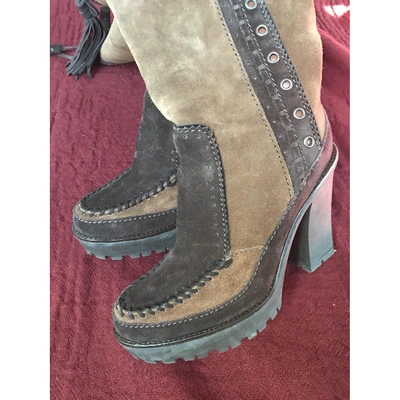 Pre-owned Saint Laurent Boots In Camel